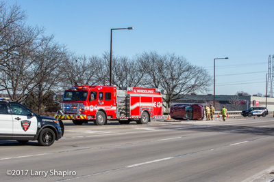 Wheeling Fire Department MVA with injuries Lake Cook Road and Hastings Drive 2-2-18 shapirophotography.net Larry Shapiro photographer #larryshapiro Rosenbauer America Commander fire engine